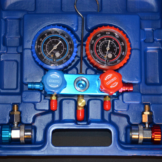 2-veis Manometerstativ R-134a i Aluminium