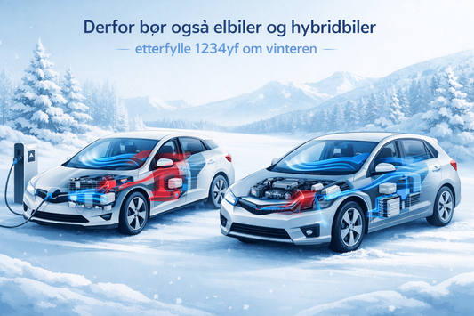 Derfor bør også elbiler og hybridbiler etterfylle 1234yf om vinteren